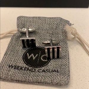 Weekend Casual Triple Strip cuff links